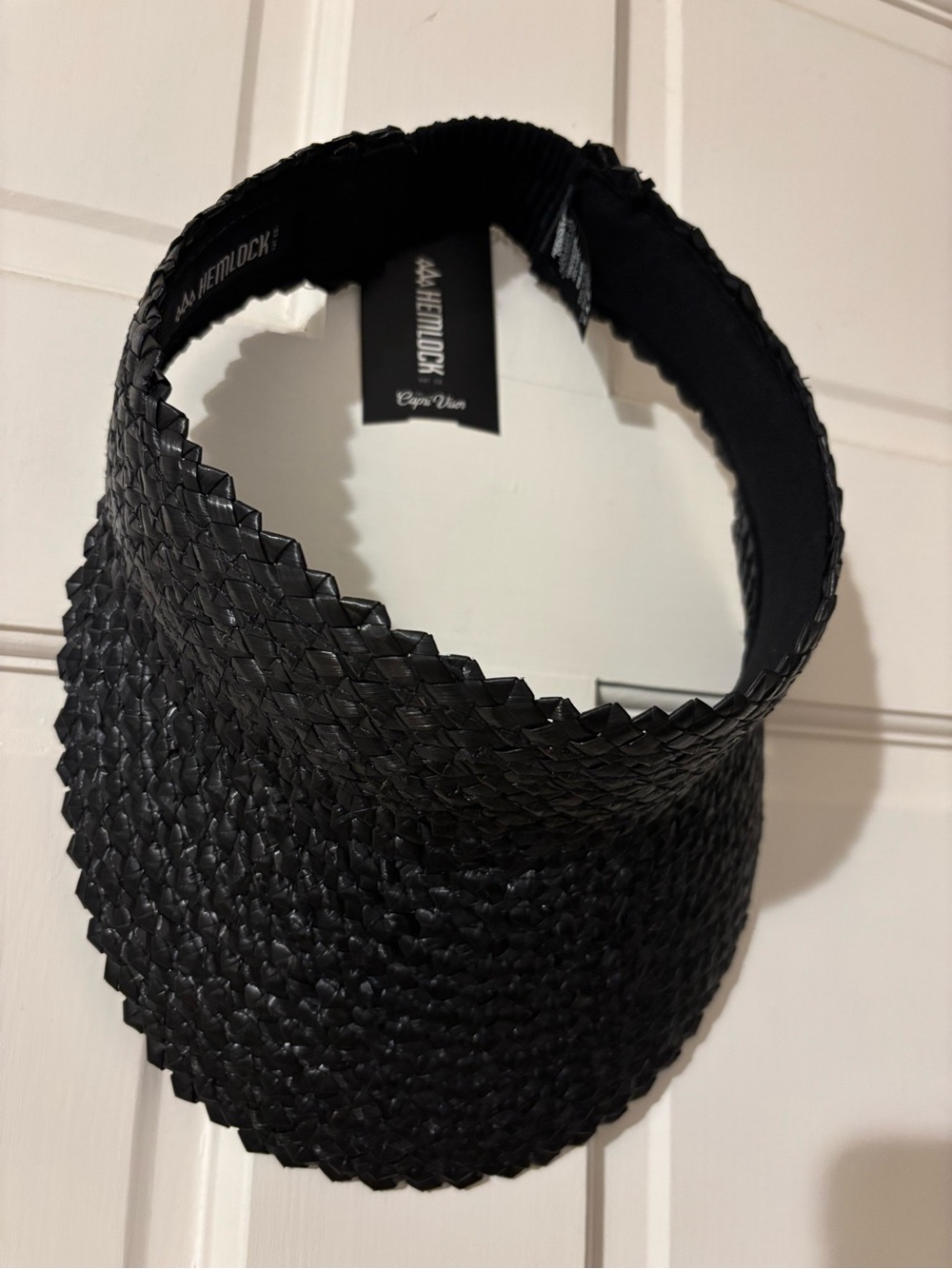 NWT Black Woven Sun Visor by Hemlock - Women's Summer Hat - Picture 2 of 4